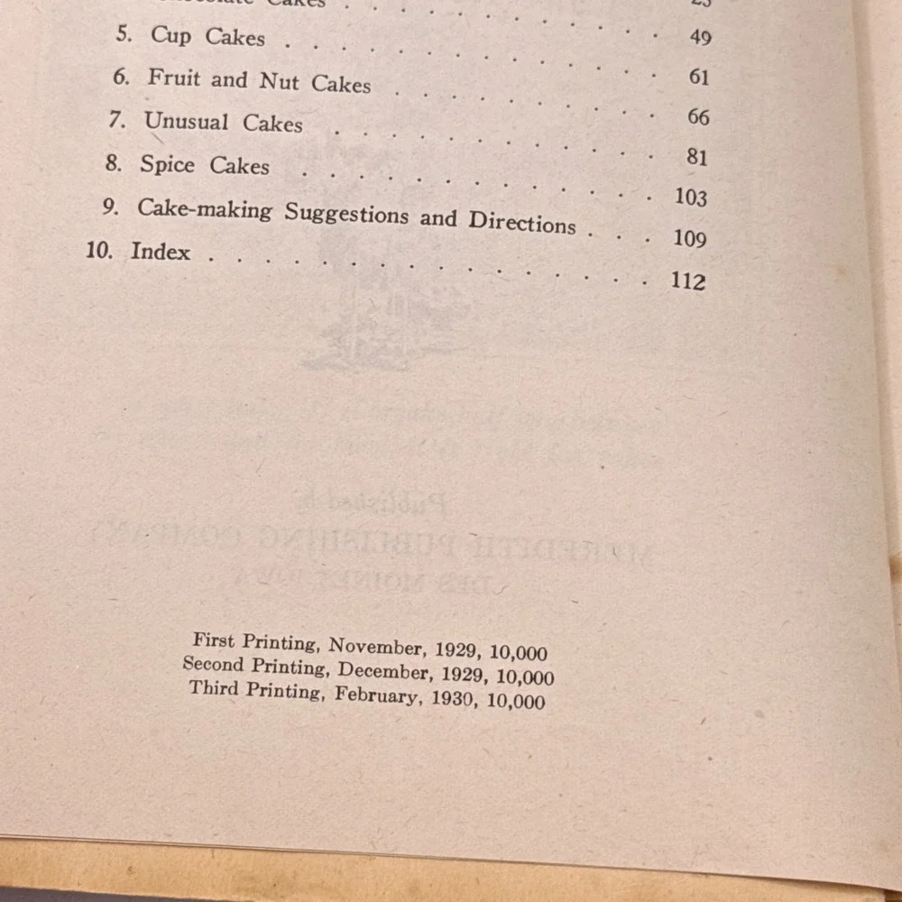 Meredith Publishing Best Cake Recipes Unisex OS Tan 1930 Antique Cookbook BHG